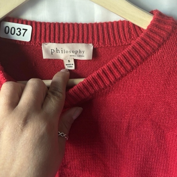 Philosophy Vibrant Red Crew Neck Sweater - Picture 2 of 3